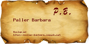 Paller Barbara névjegykártya